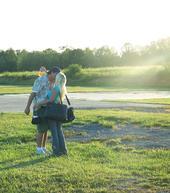 Beth greeting John at the Ellijay airport, Picture taken by Brenda Casey